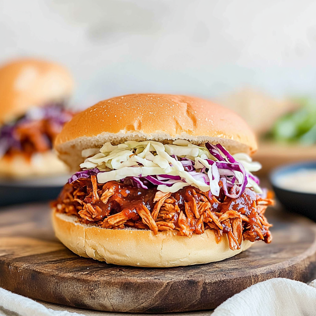 Vegan BBQ Pulled Jackfruit Sandwich With Slaw