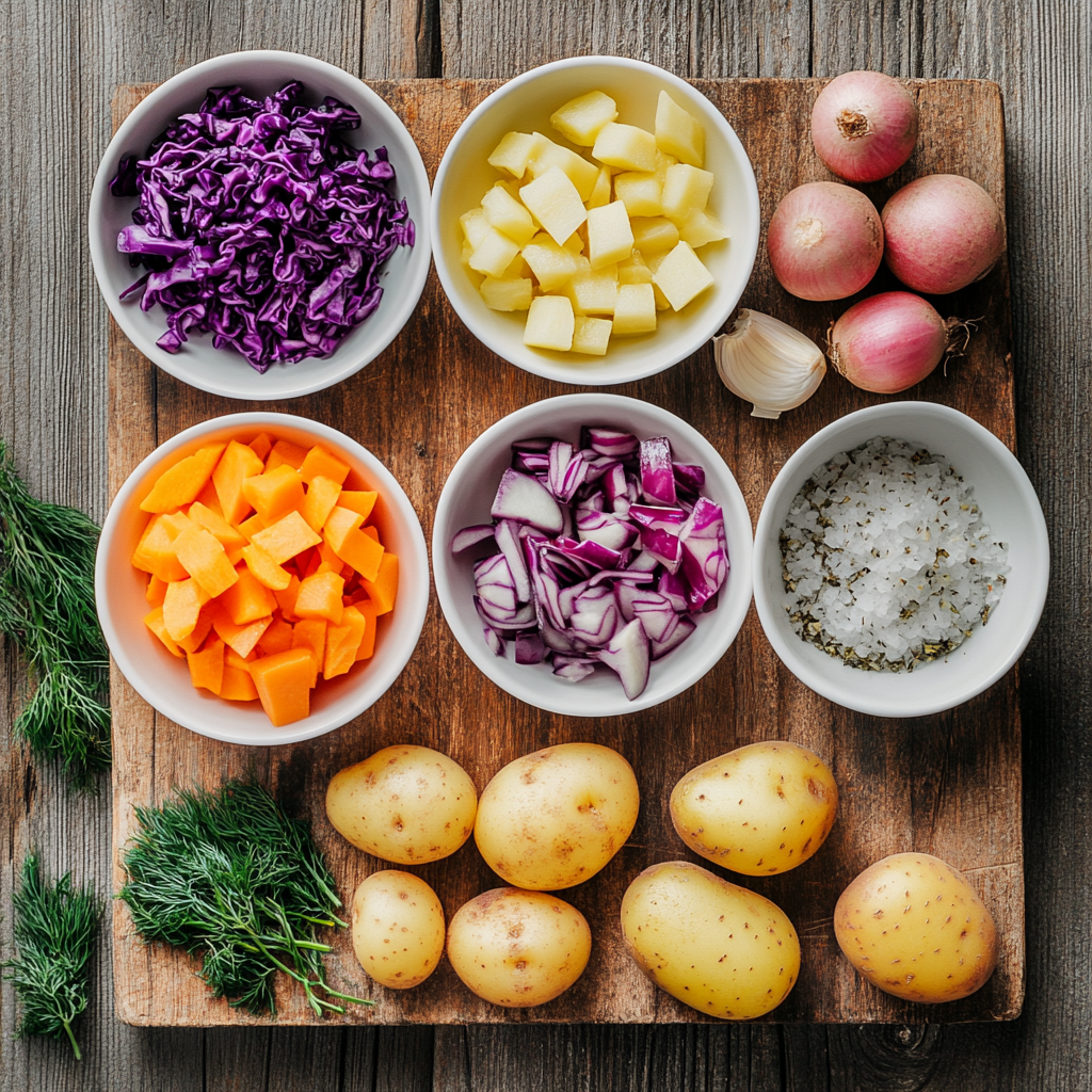 Vegan Borscht ingredients