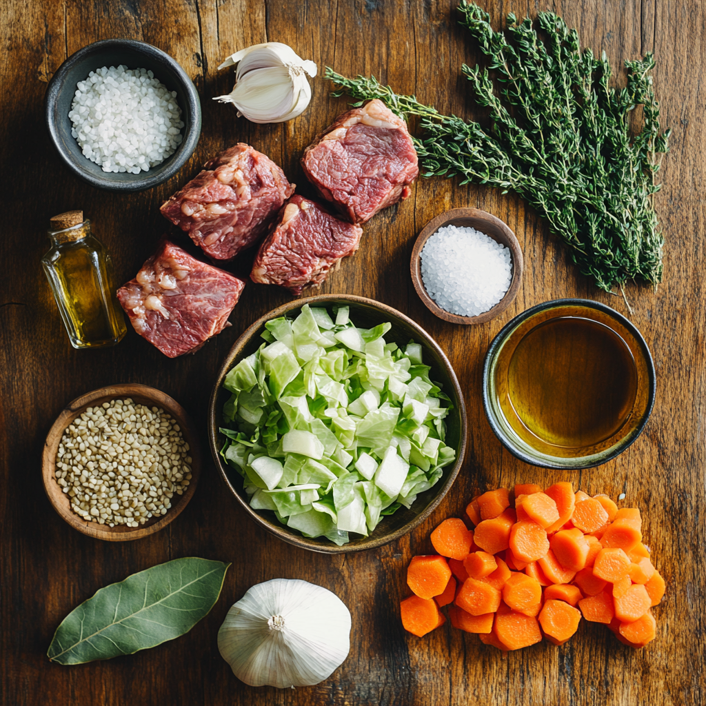 Beef Cabbage Barley Soup