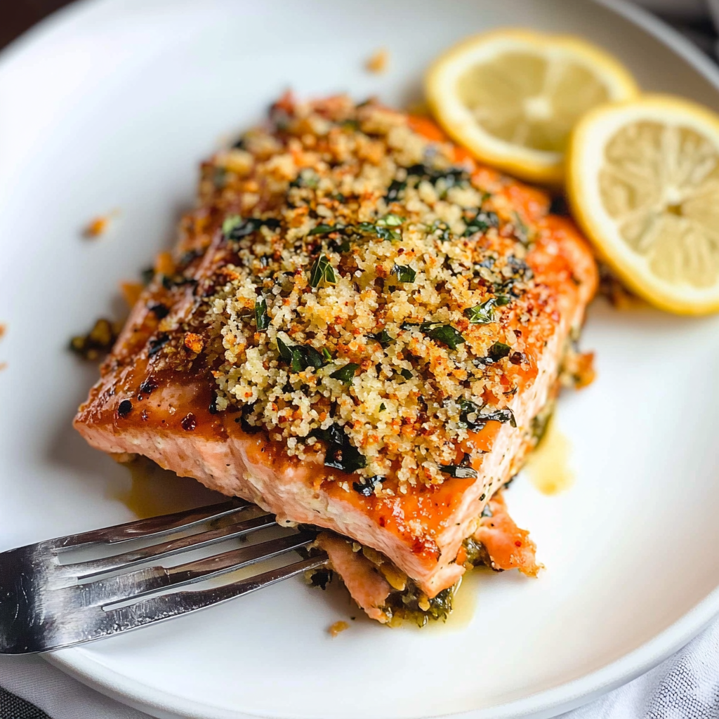 Air Fryer Panko Crusted Salmon
