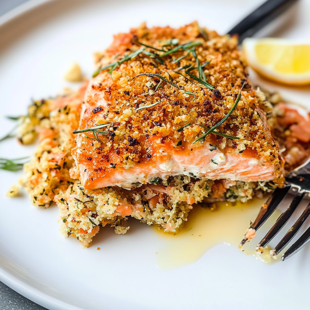 Air Fryer Panko Crusted Salmon