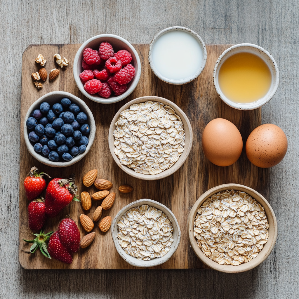 Baked Oats Recipes (6 Ways) ingredients