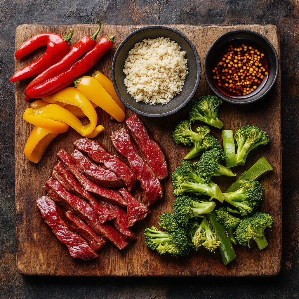 Beef Stir Fry ingredients