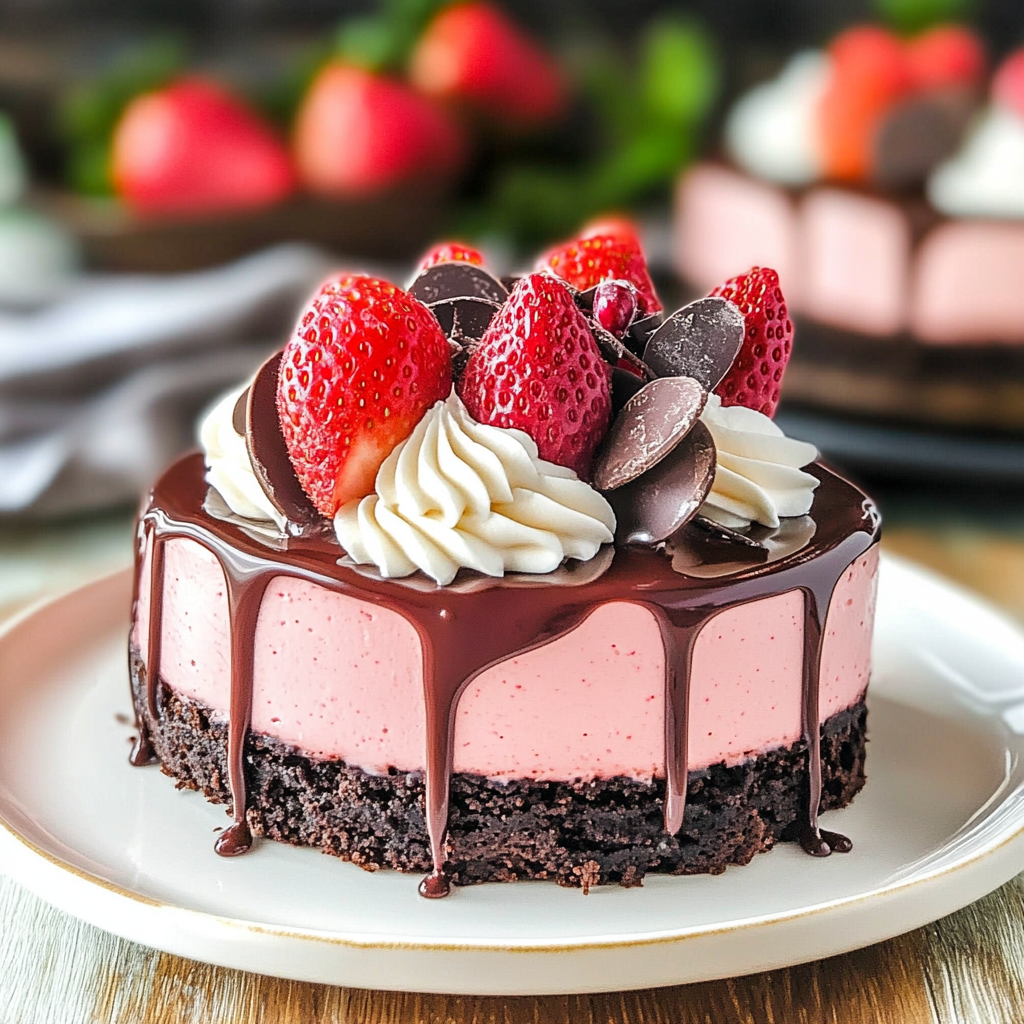 Chocolate Covered Strawberry Cheesecake