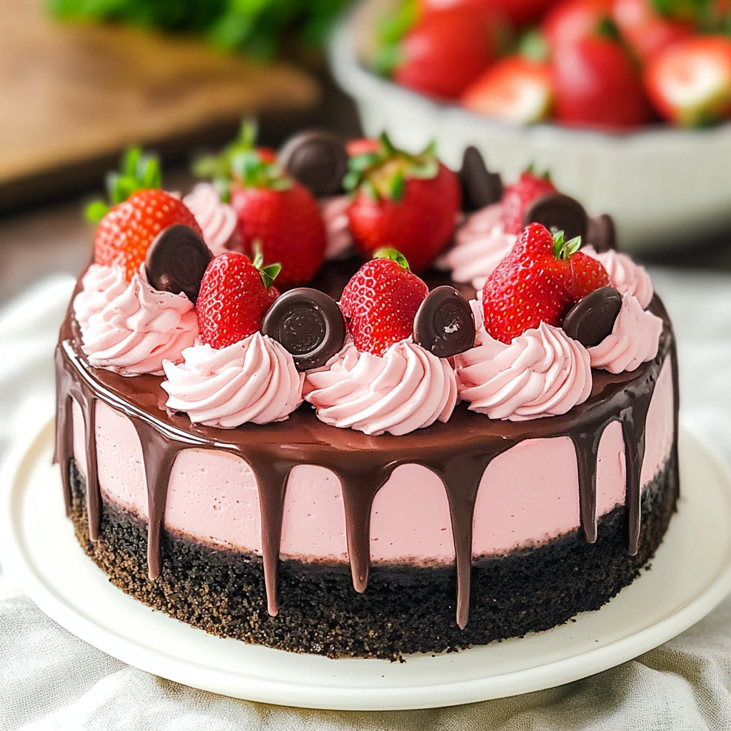 Chocolate Covered Strawberry Cheesecake