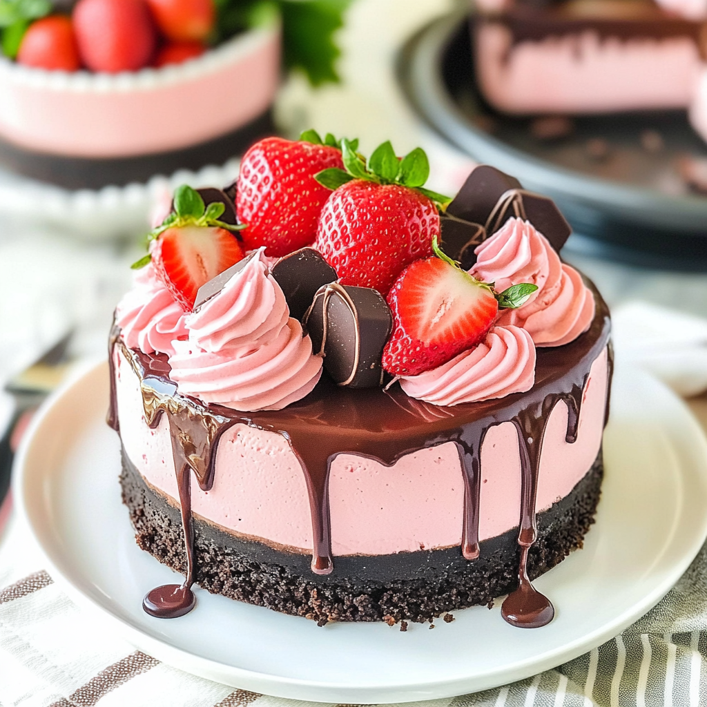 Chocolate Covered Strawberry Cheesecake