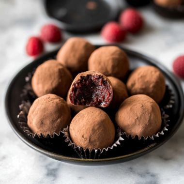 Dark Chocolate Raspberry Truffles