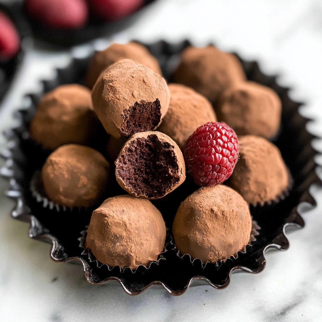 Dark Chocolate Raspberry Truffles