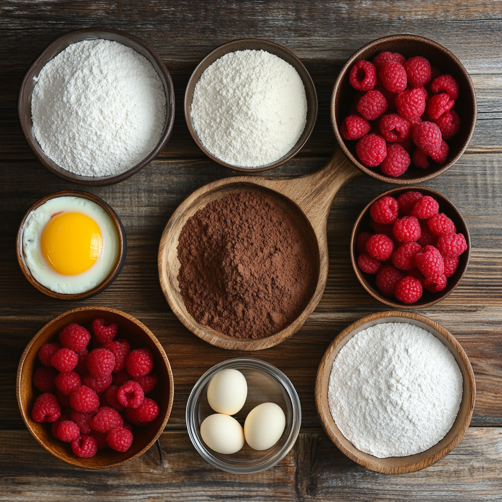 Heart Shaped Brownies with Raspberry Swirl & Cheesecake ingredients