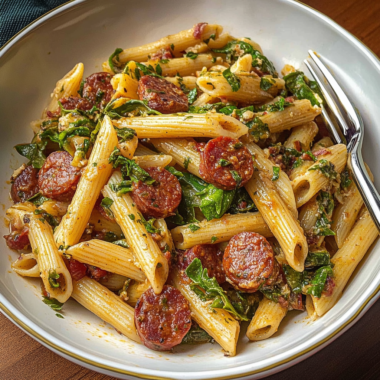 High-Protein Smoky Andouille Sausage Pasta
