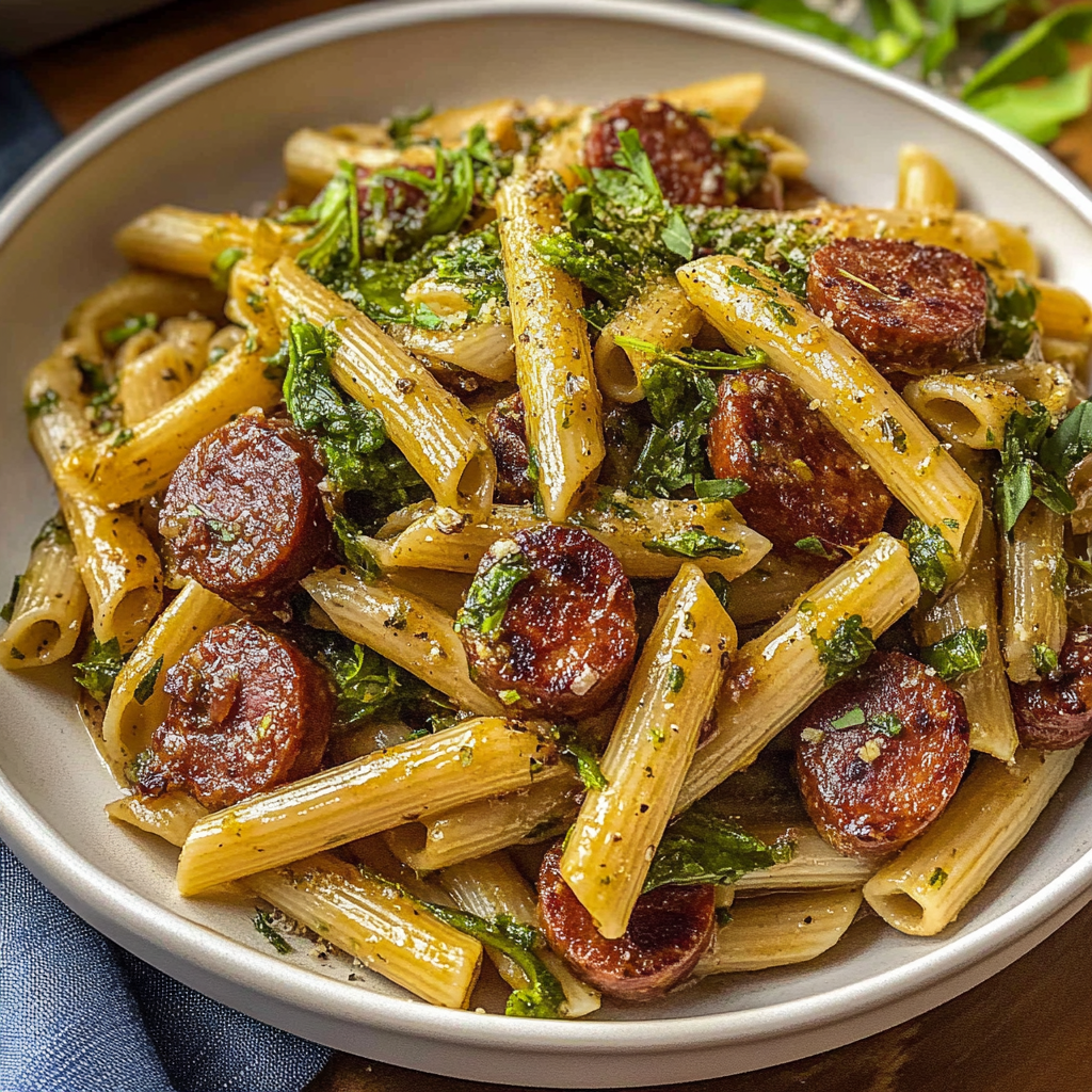 High-Protein Smoky Andouille Sausage Pasta