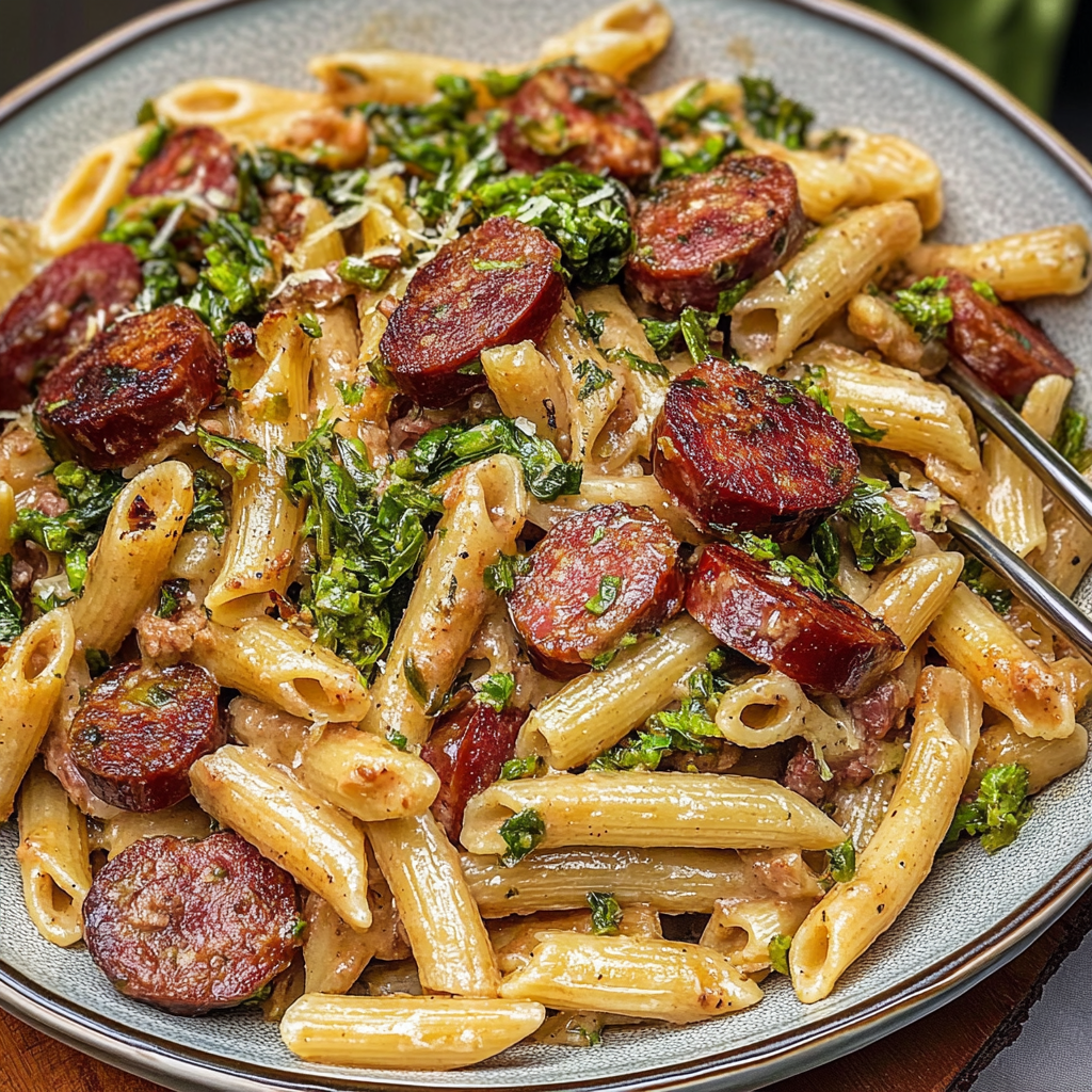 High-Protein Smoky Andouille Sausage Pasta