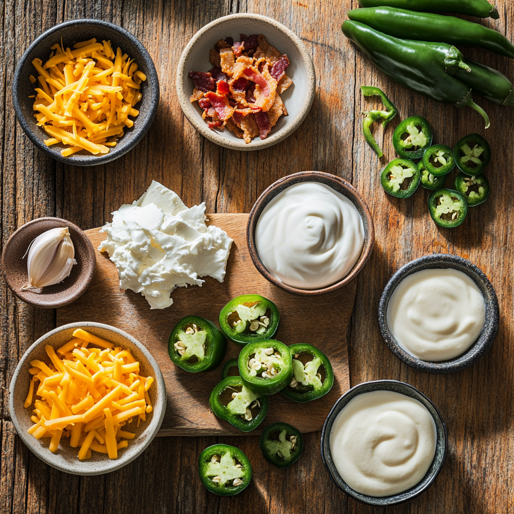 Jalapeño Popper Dip ingredients