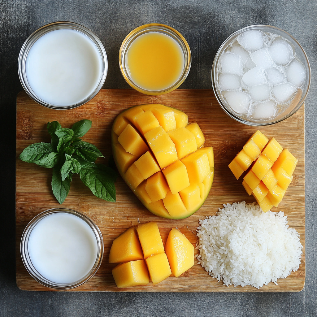 Mango Sticky Rice Smoothie ingredients