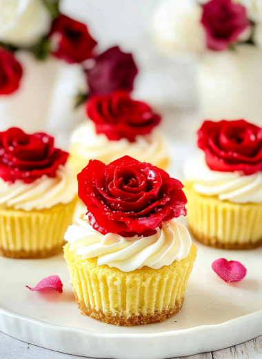 Mini Rose Cheesecakes