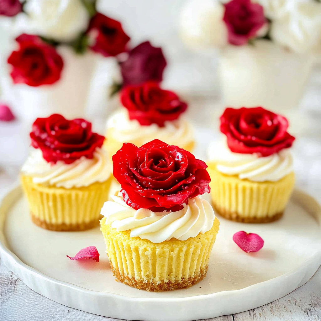 Mini Rose Cheesecakes