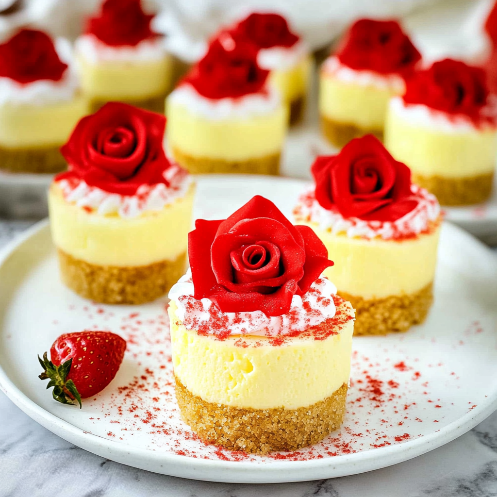 Mini Rose Cheesecakes