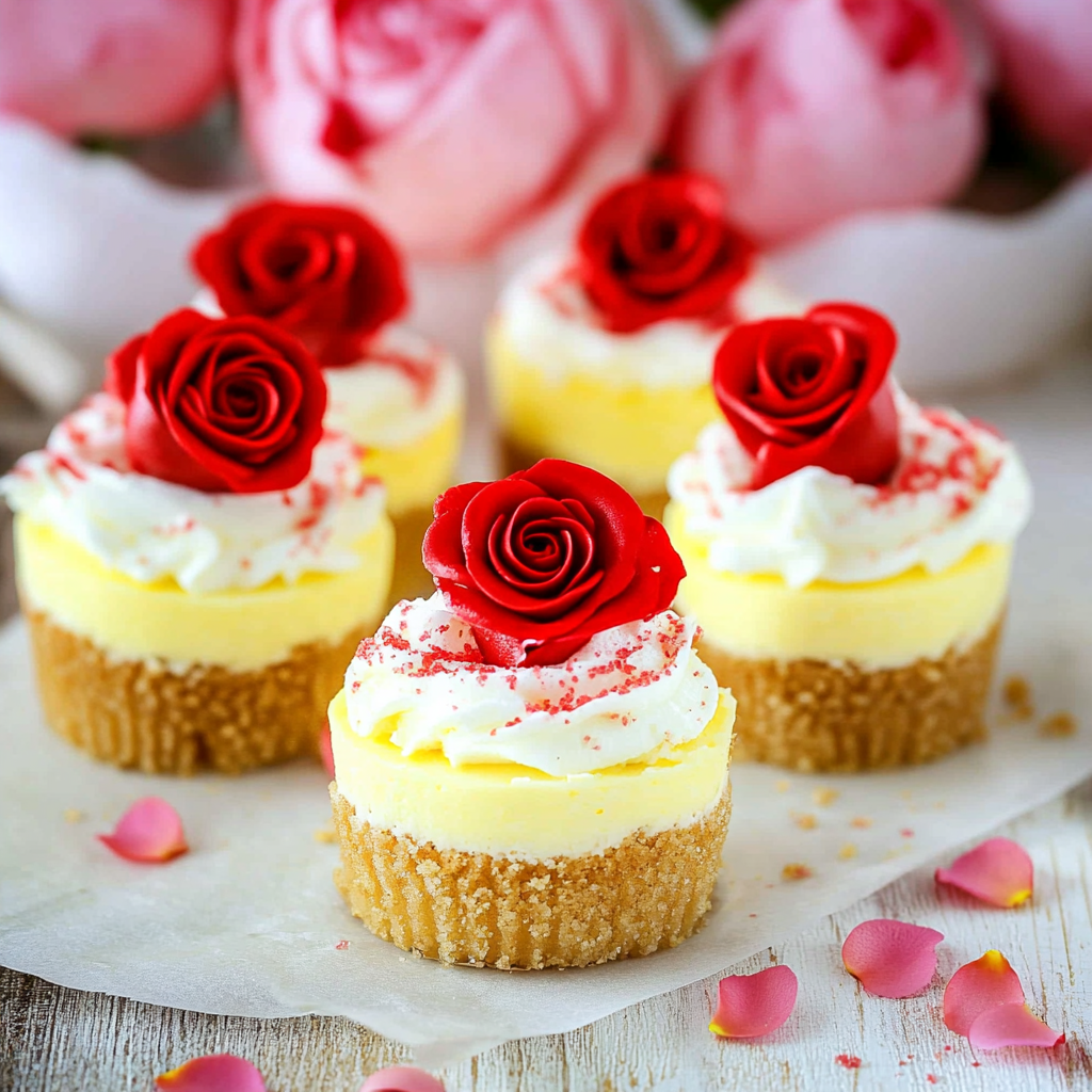 Mini Rose Cheesecakes