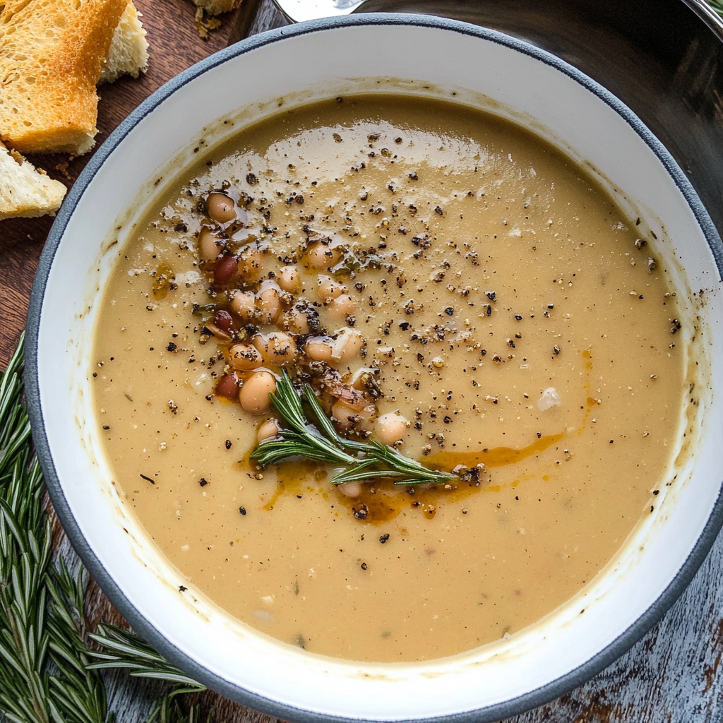 Rosemary Roasted Garlic Bean Soup
