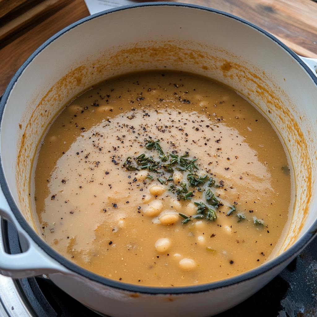 Rosemary Roasted Garlic Bean Soup