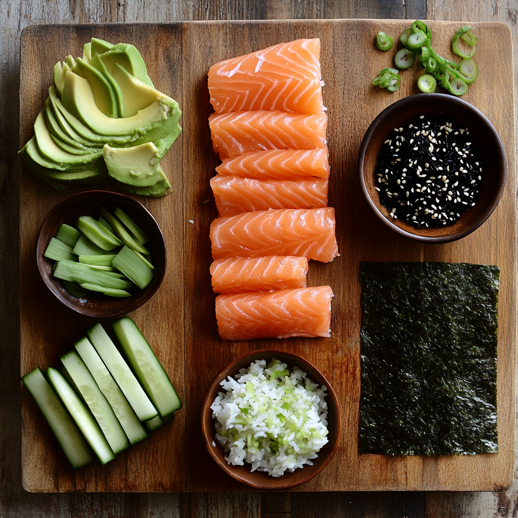 Salmon Poke Bowls ingredients
