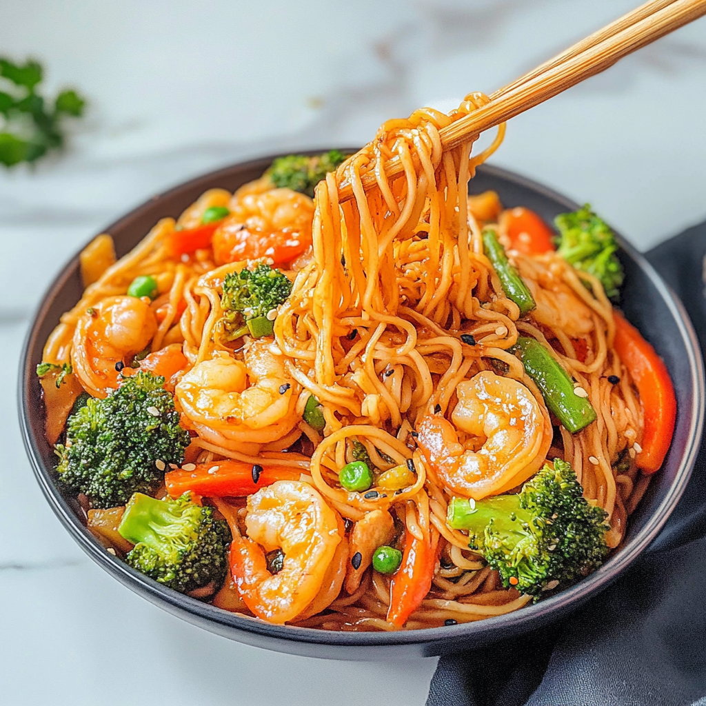 Shrimp and Veggie Lo Mein