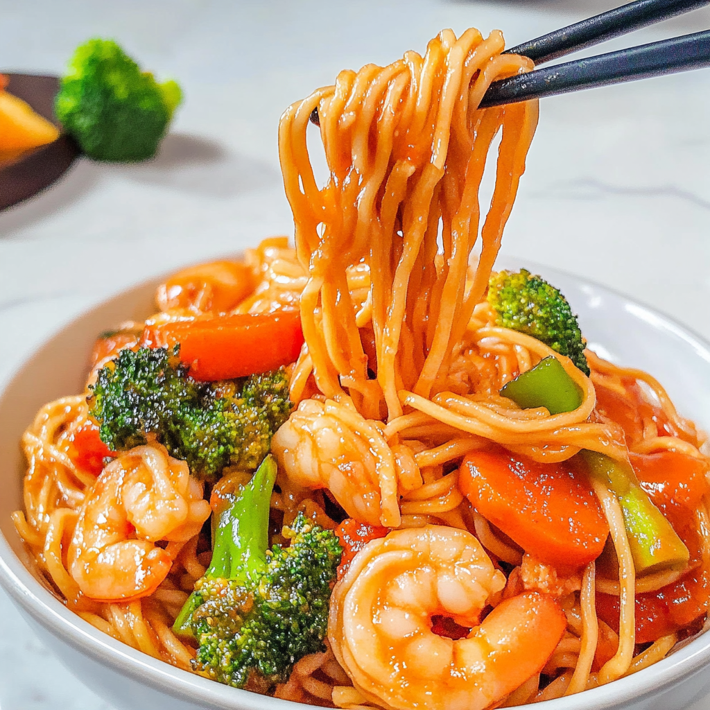 Shrimp and Veggie Lo Mein