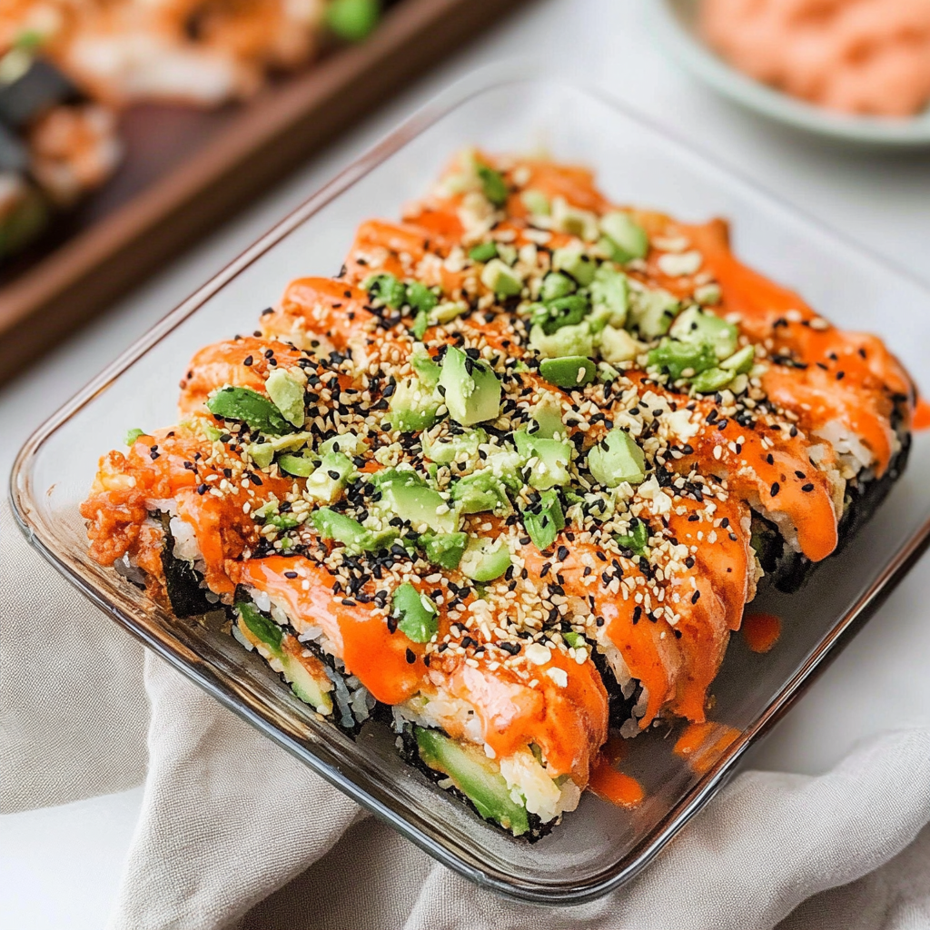 Spicy Salmon Sushi Bake
