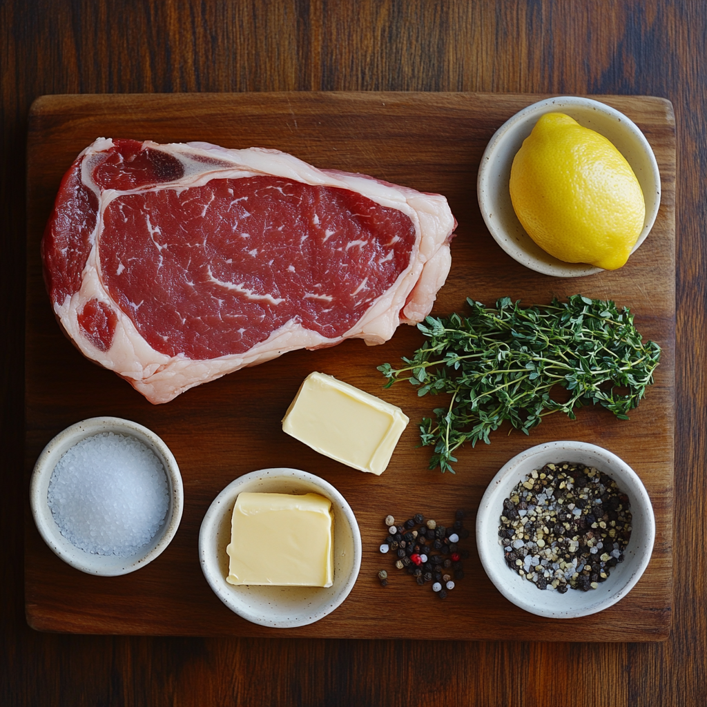 Steak with Garlic Butter ingredients