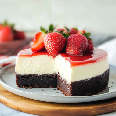 Strawberry Brownie Cheesecake