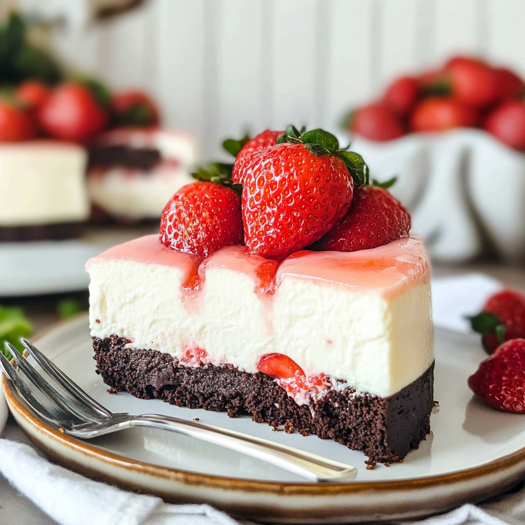 Strawberry Brownie Cheesecake