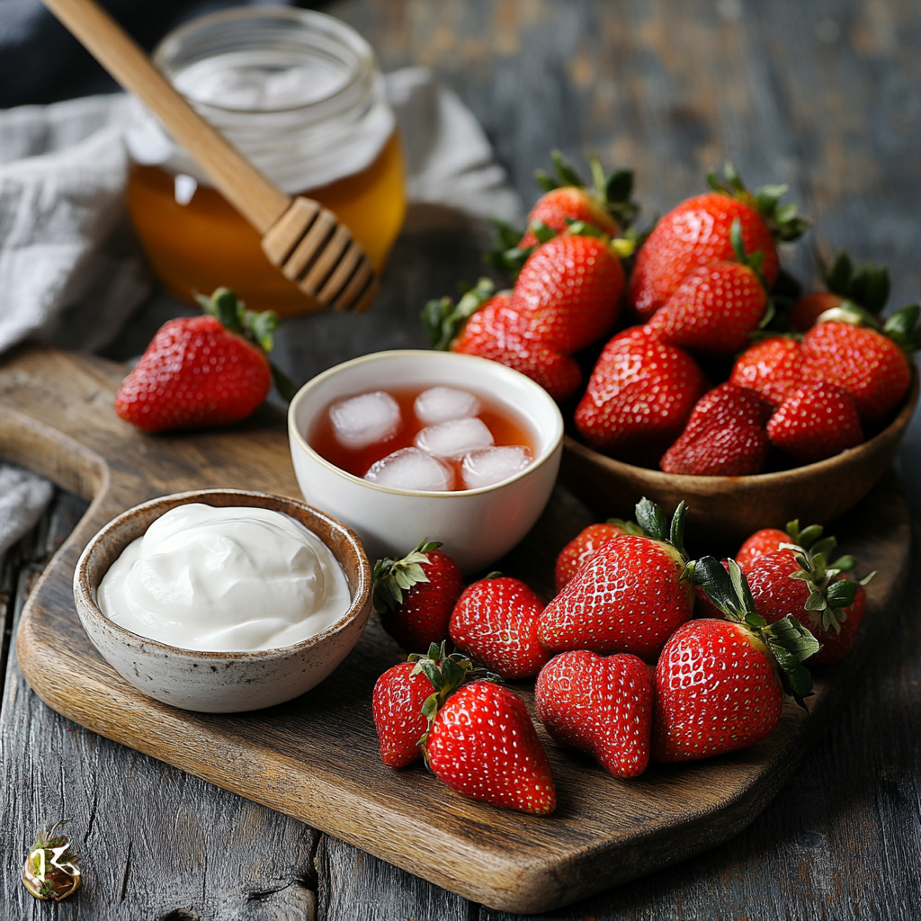 Strawberry Smoothie ingredients