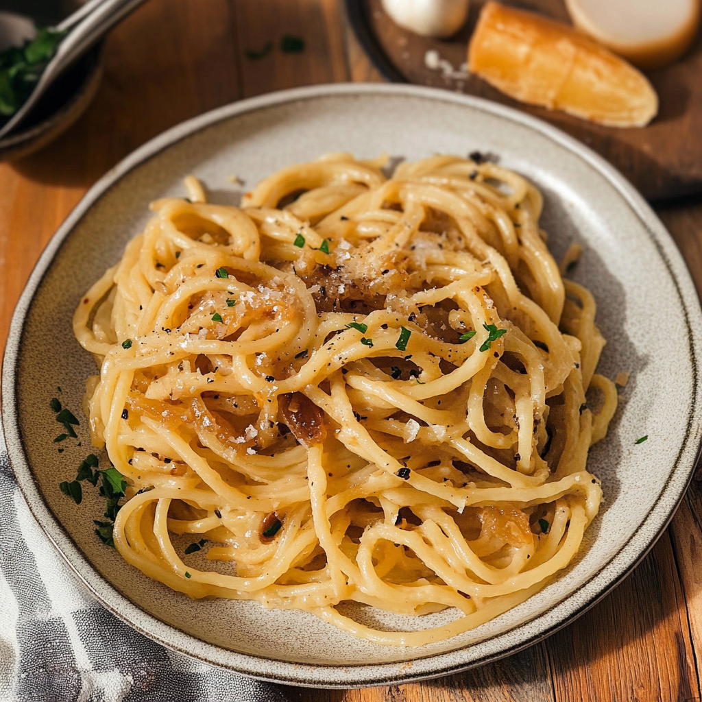 caramelized onion pasta
