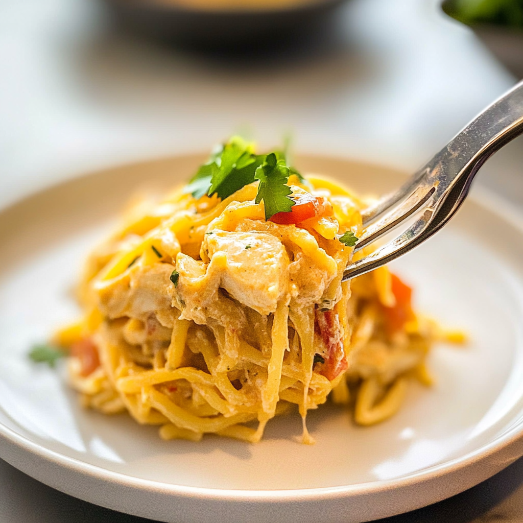 Cheesy Chicken Spaghetti Casserole