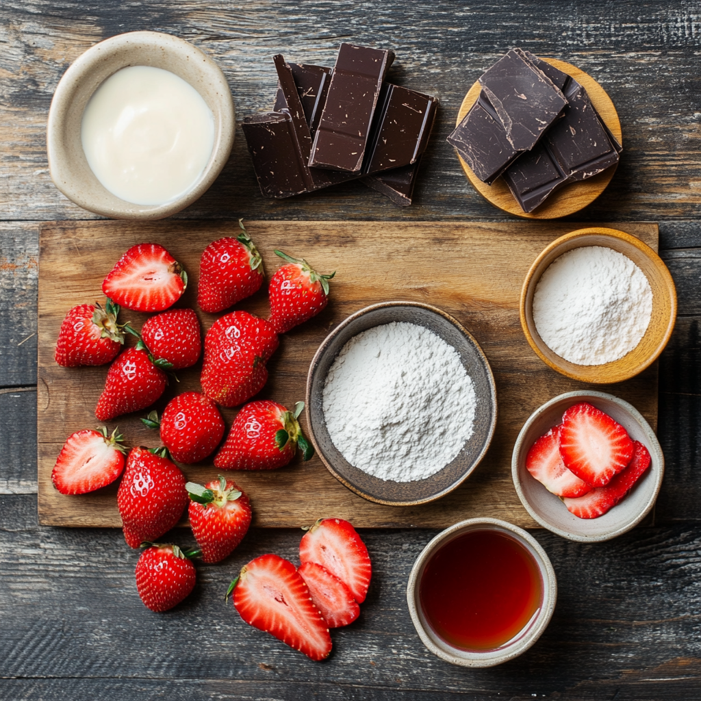 Chocolate-Covered Strawberry Mousse ingredients