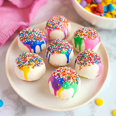 Easy Rainbow Cake Balls