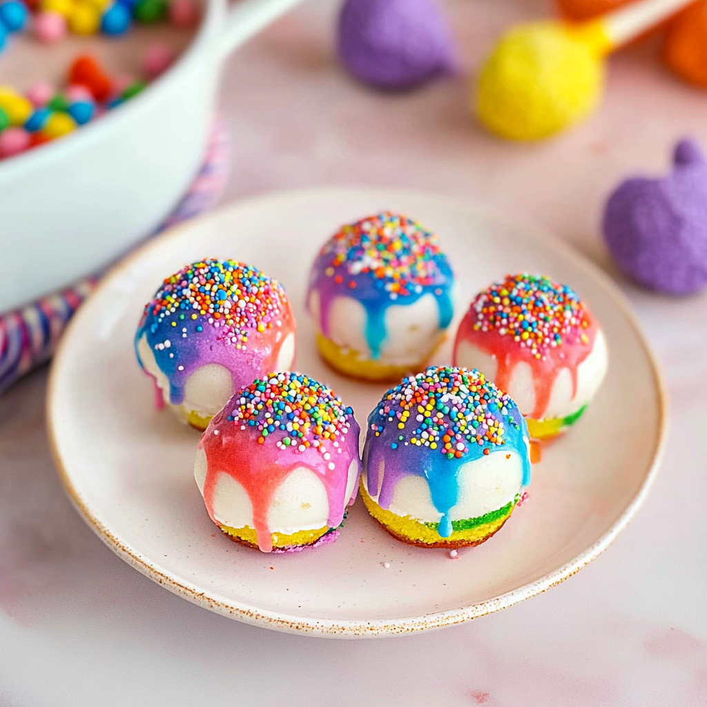 Easy Rainbow Cake Balls