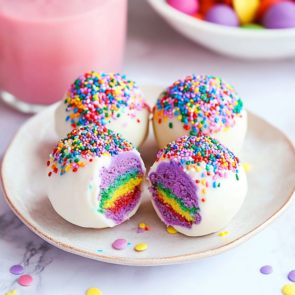 Easy Rainbow Cake Balls