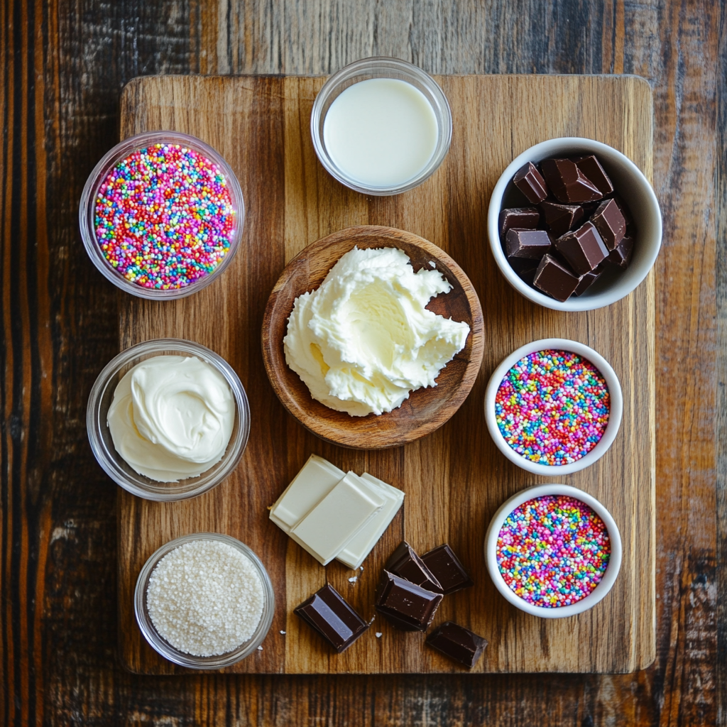 Easy Rainbow Cake Balls ingredients