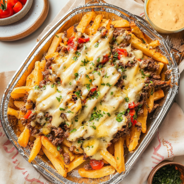Extra Cheesy Loaded Cheesesteak Fries