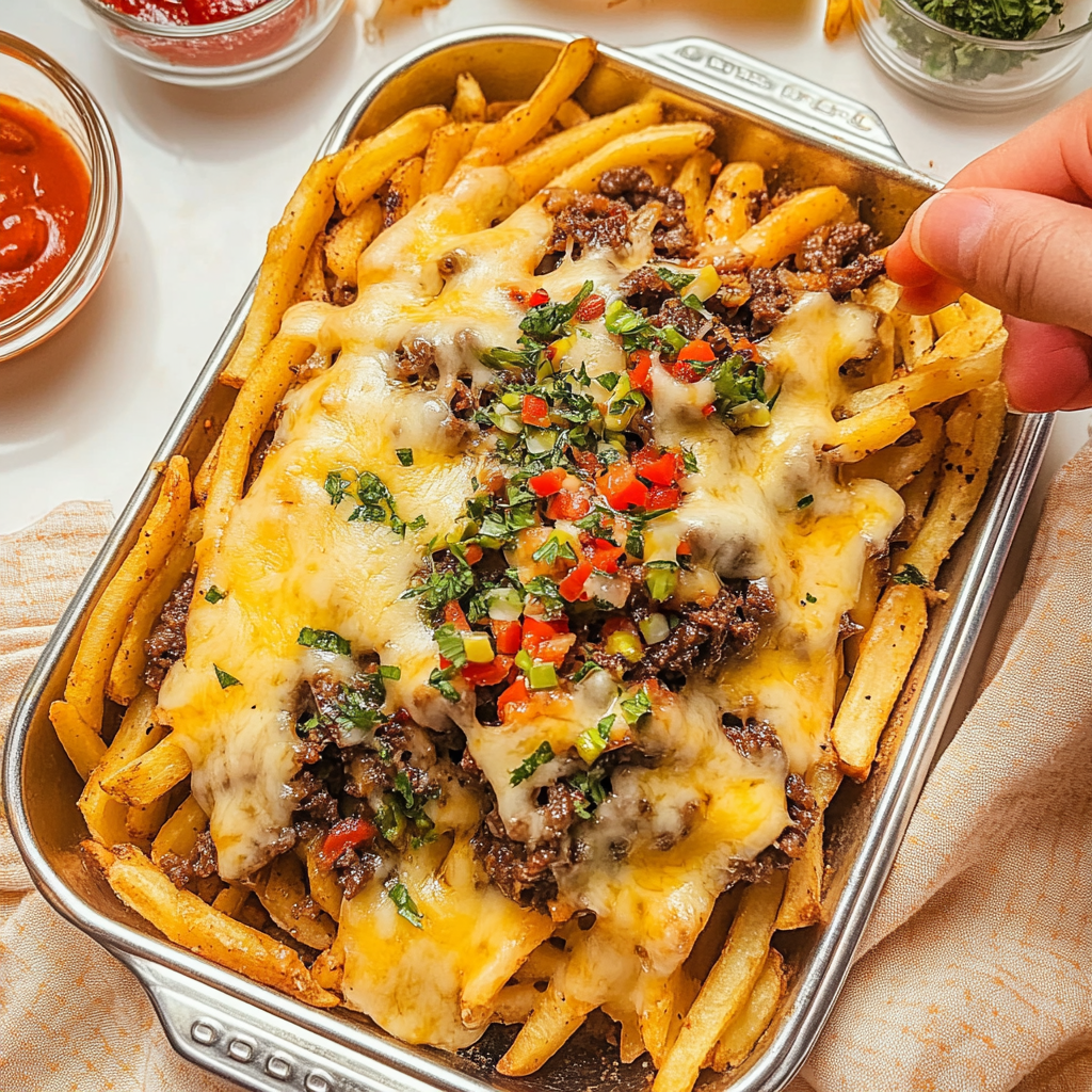 Extra Cheesy Loaded Cheesesteak Fries