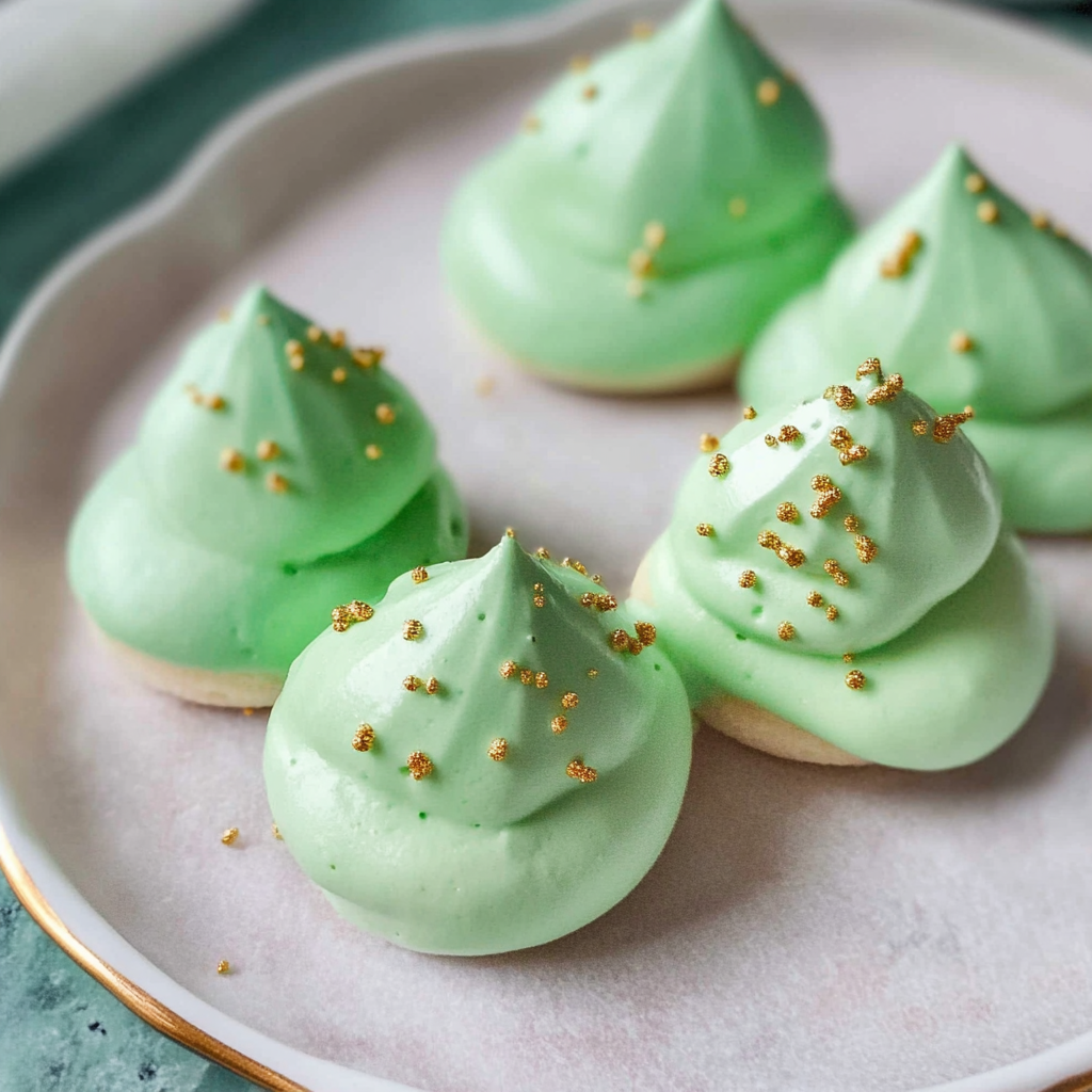 Green Meringue Medallions