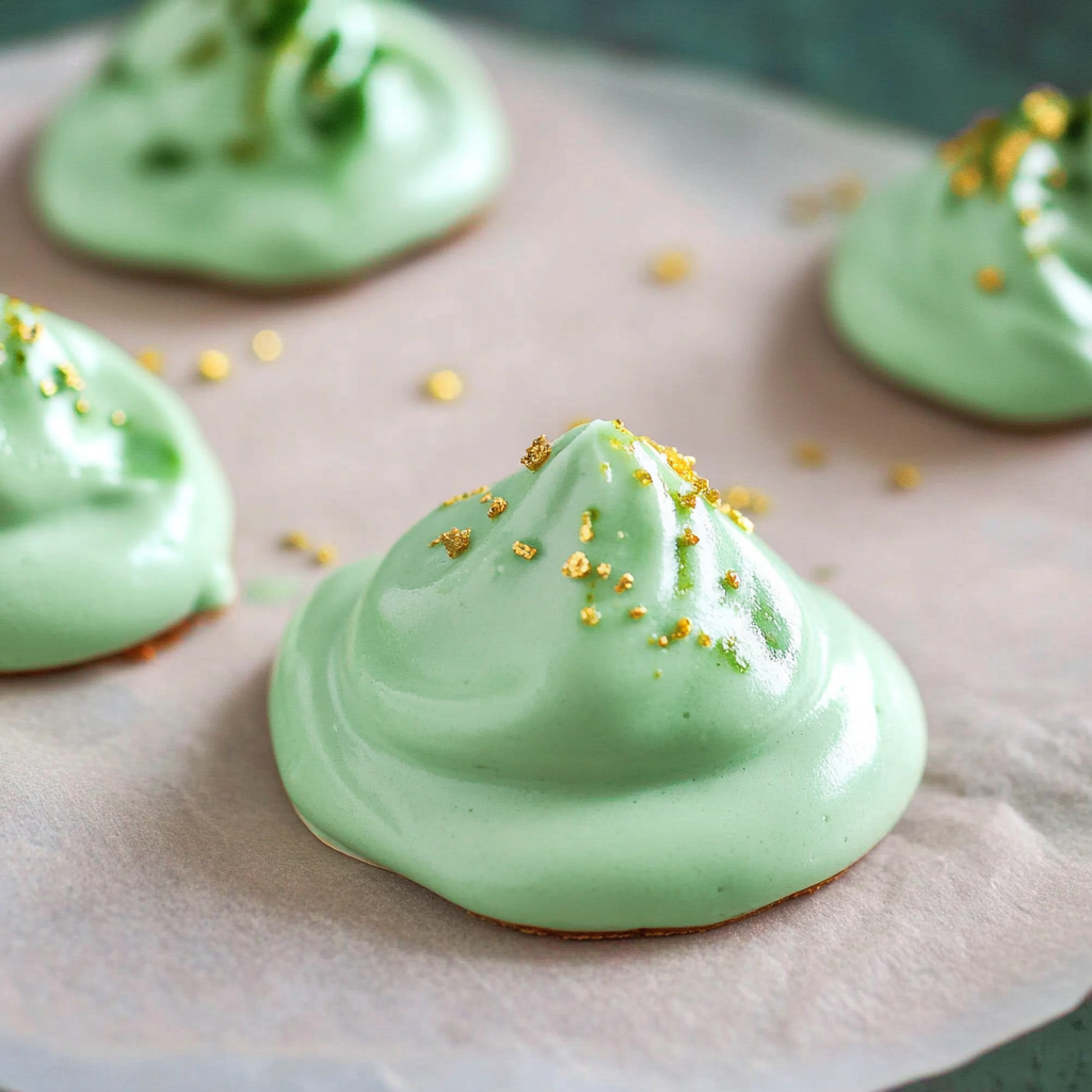 Green Meringue Medallions
