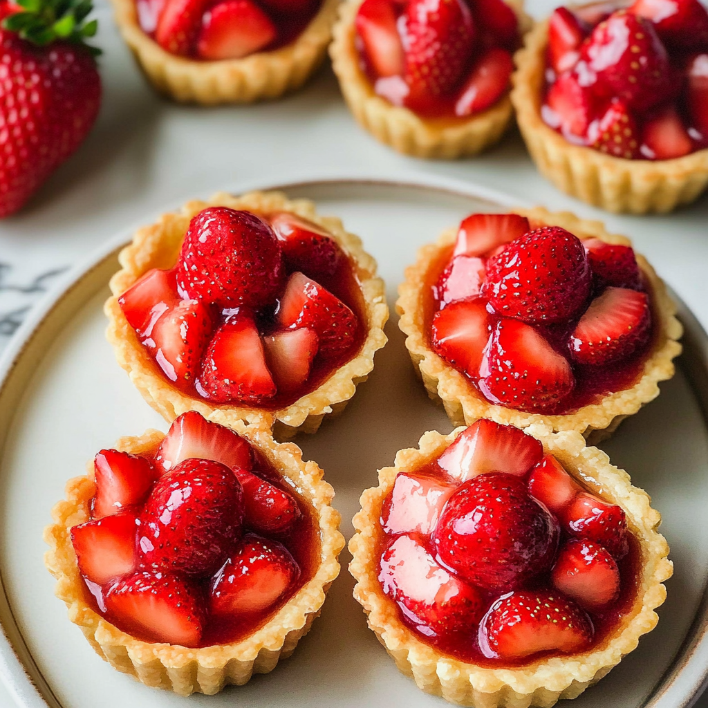 Mini Strawberry Custard Tarts
