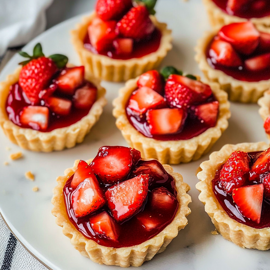 Mini Strawberry Custard Tarts