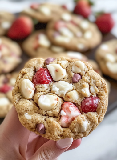 Strawberry Macadamia Nut Cookies with White Chocolate Chips