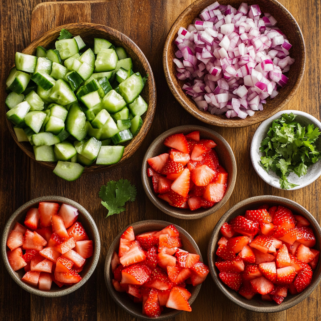 Valentine Fresh Strawberry Salsa ingredients