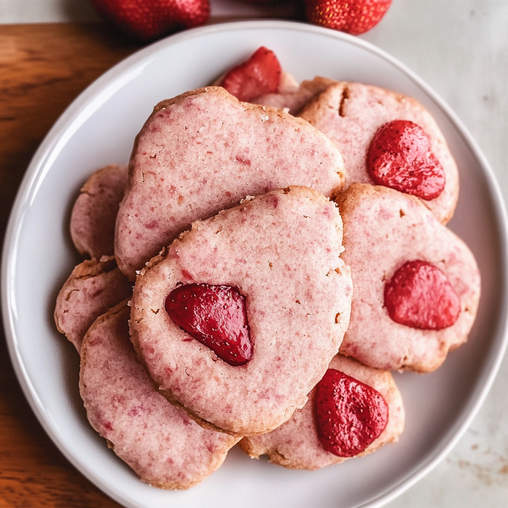 Whole Wheat Strawberry Shortbread Cookies