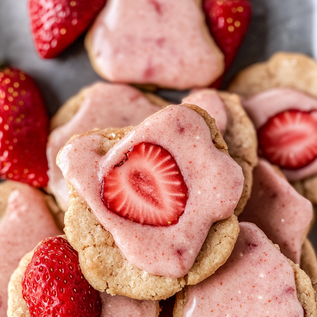 Whole Wheat Strawberry Shortbread Cookies