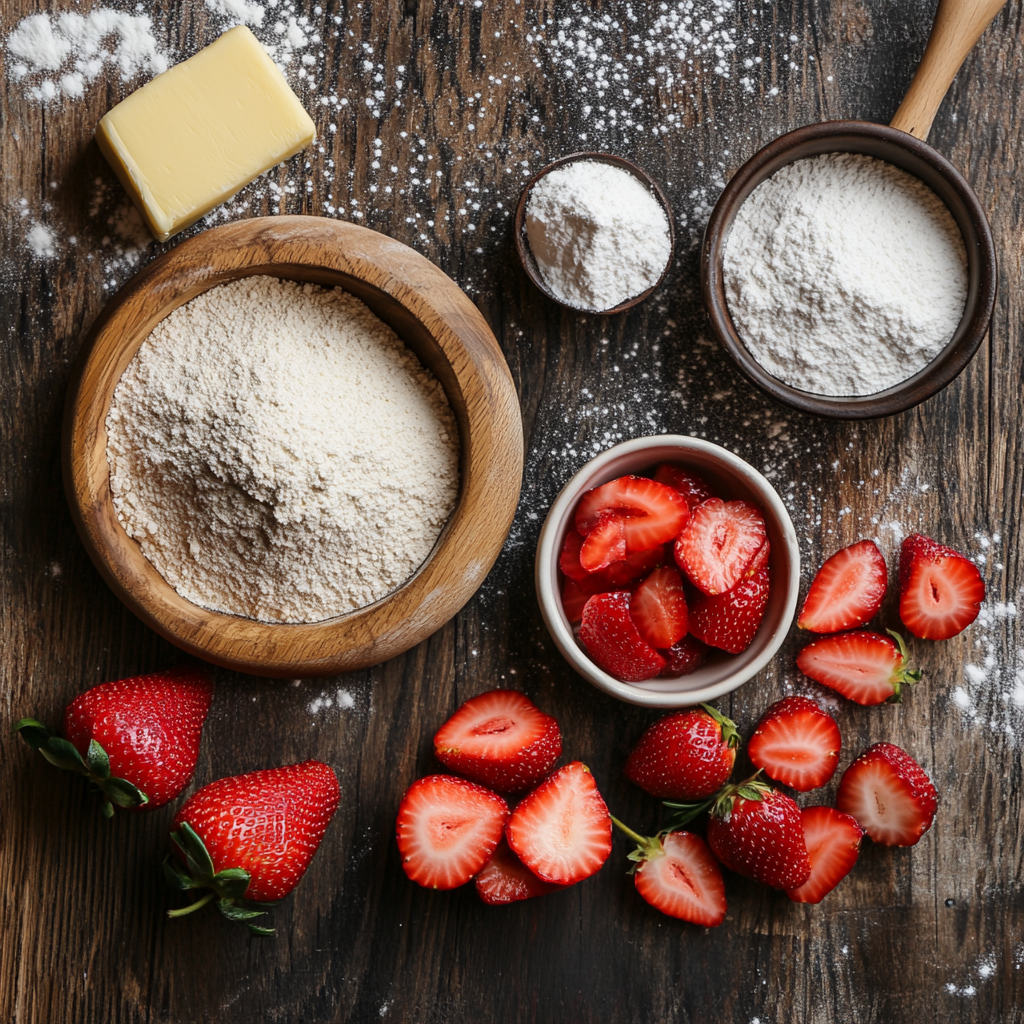 Whole Wheat Strawberry Shortbread Cookies ingredients